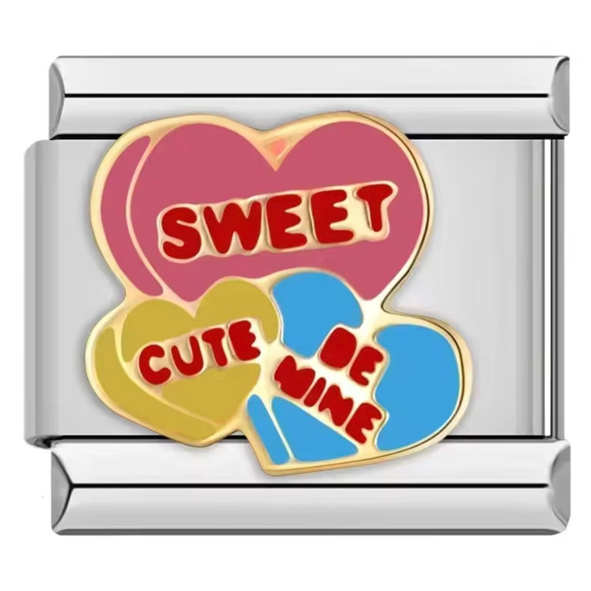 ITALIAN CHARM “SWEET, CUTE, BE MINE” Acero Inoxidable ENTREGA INMEDIATA