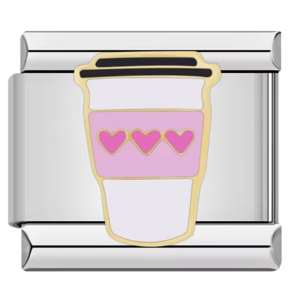 ITALIAN CHARM CAFÉ ROSA Acero Inoxidable ENTREGA INMEDIATA