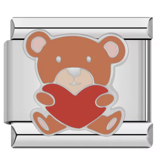 ITALIAN CHARM OSITO CON CORAZÓN Acero Inoxidable ENTREGA INMEDIATA