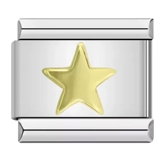 ITALIAN CHARM ESTRELLA DORADA Acero Inoxidable ENTREGA INMEDIATA