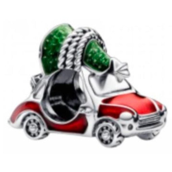 CHARM SEPARADOR AUTO CON ÁRBOL NAVIDEÑO Plata s925 ALE