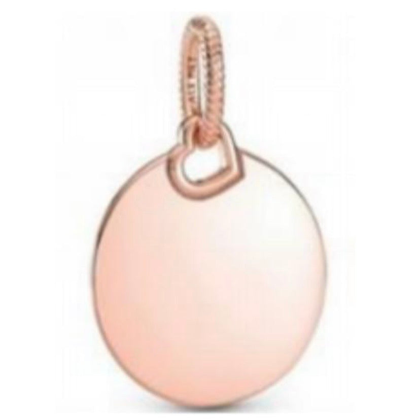 CHARM DIJE PERSONALIZADO CIRCULAR CON CORAZÓN Plata s925 ALE/Recubrimiento en Oro 14k