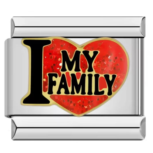 ITALIAN CHARM “I LOVE MY FAMILY” Acero Inoxidable ENTREGA INMEDIATA