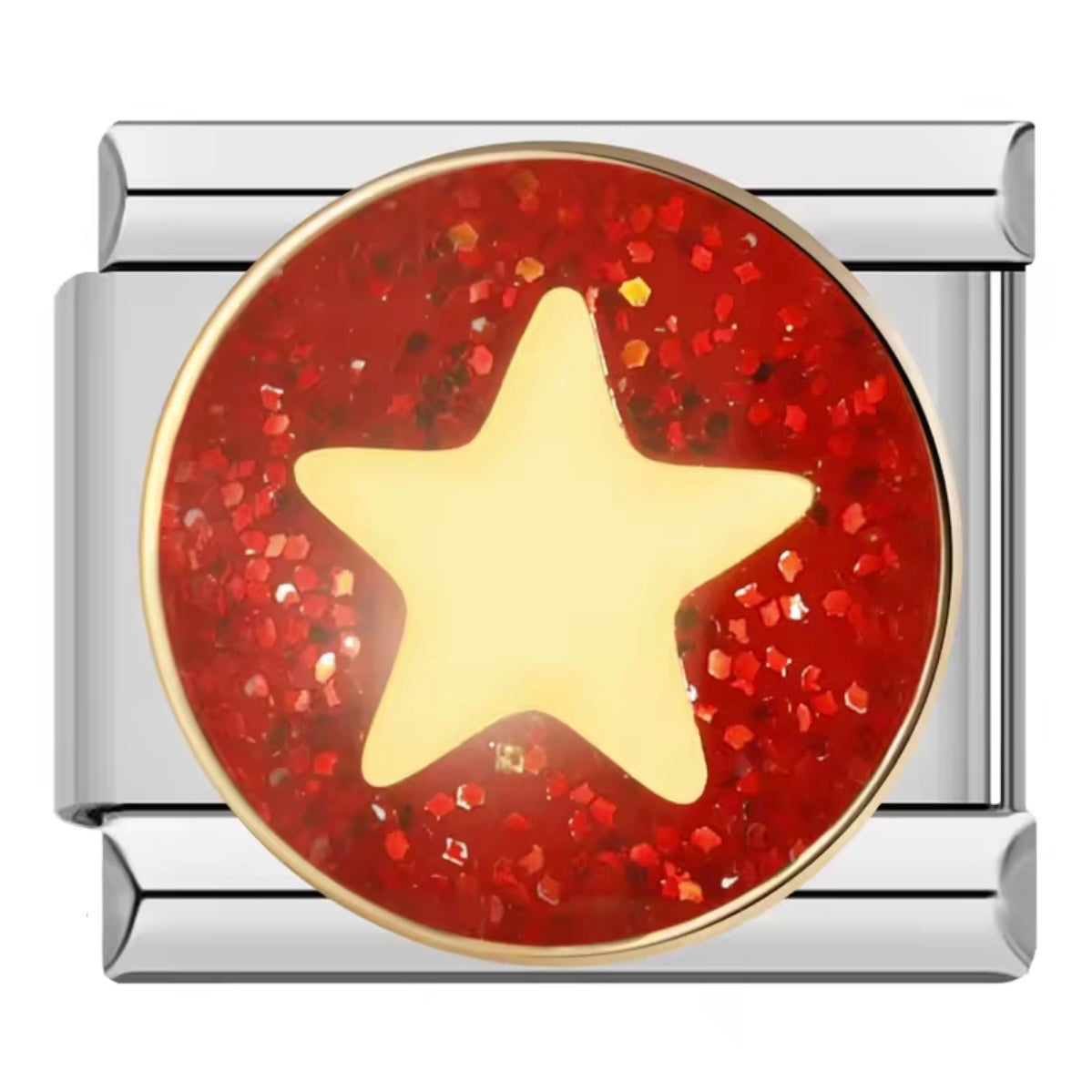 ITALIAN CHARM ESTRELLA ROJA Acero Inoxidable ENTREGA INMEDIATA