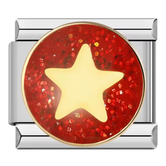 ITALIAN CHARM ESTRELLA ROJA Acero Inoxidable ENTREGA INMEDIATA