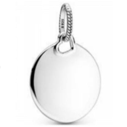 CHARM DIJE PERSONALIZADO CIRCULAR CON CORAZÓN Plata s925 ALE/Recubrimiento en Oro 14k