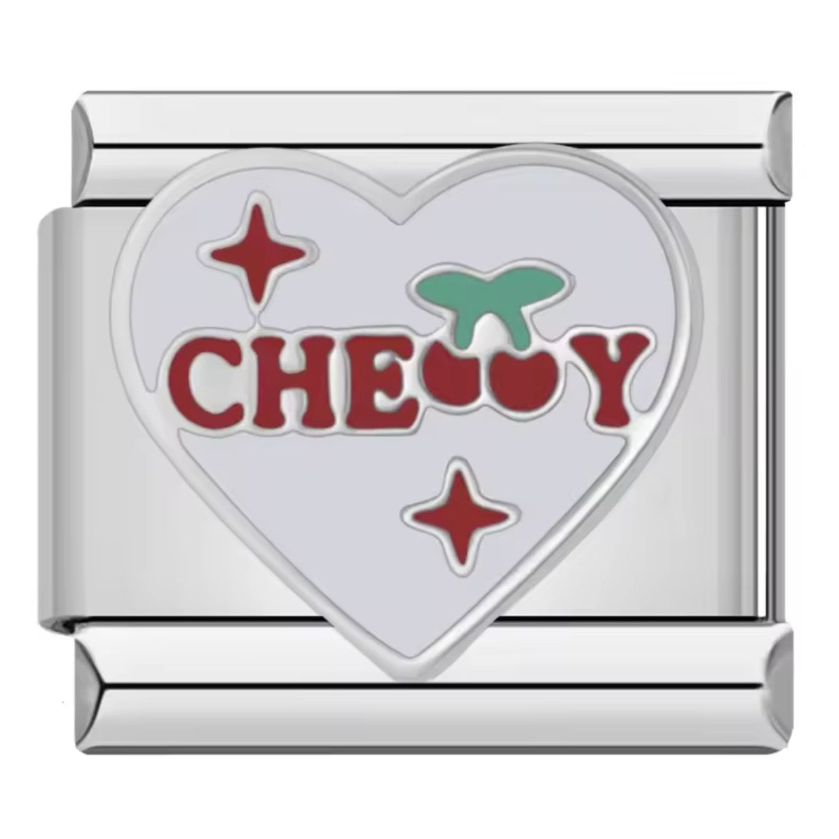 ITALIAN CHARM CORAZÓN CHERRY Acero Inoxidable ENTREGA INMEDIATA