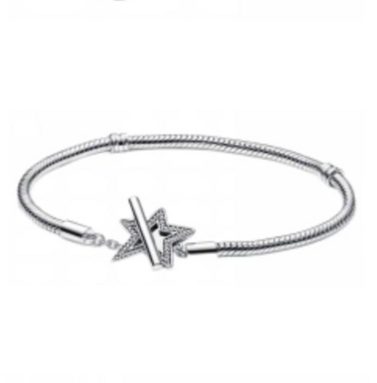 Brazalete MOMENTS broche estrella barra T Plata S925 ALE