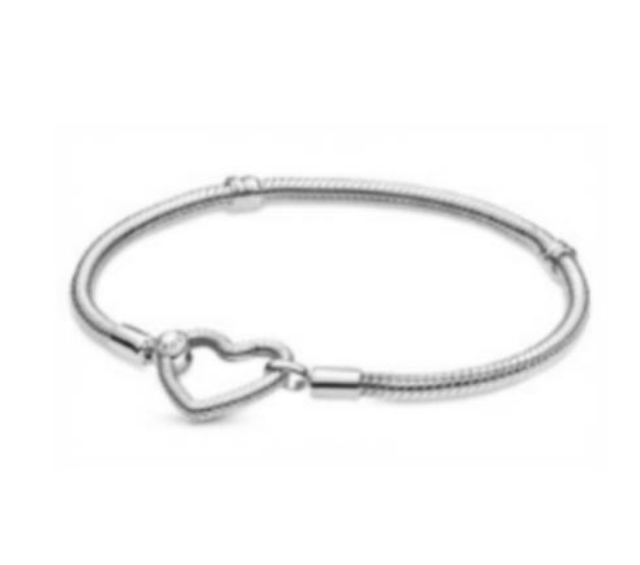 BRAZALETE MOMENTS Cierre de corazón Plata s925 ALE/ Recubrimiento oro 14k