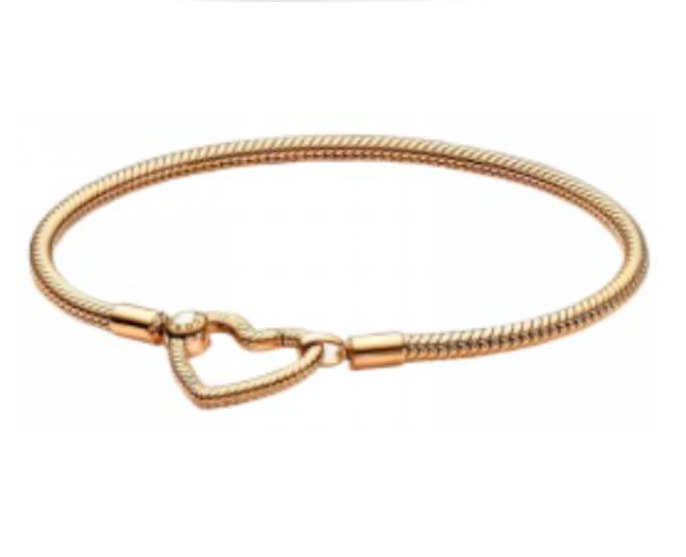 BRAZALETE MOMENTS Cierre de corazón Plata s925 ALE/ Recubrimiento oro 14k