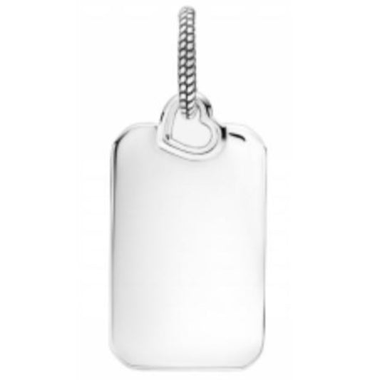 CHARM DIJE PERSONALIZADO PLACA RECTANGULAR CON CORAZÓN Plata s925 ALE/Recubrimiento en Oro 14k