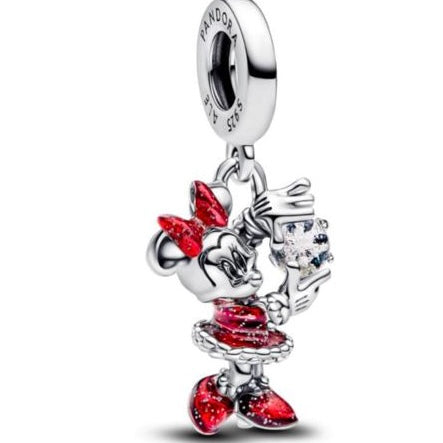 CHARM COLGANTE MINNIE MOUSE NAVIDEÑA DISNEY Plata s925 ALE