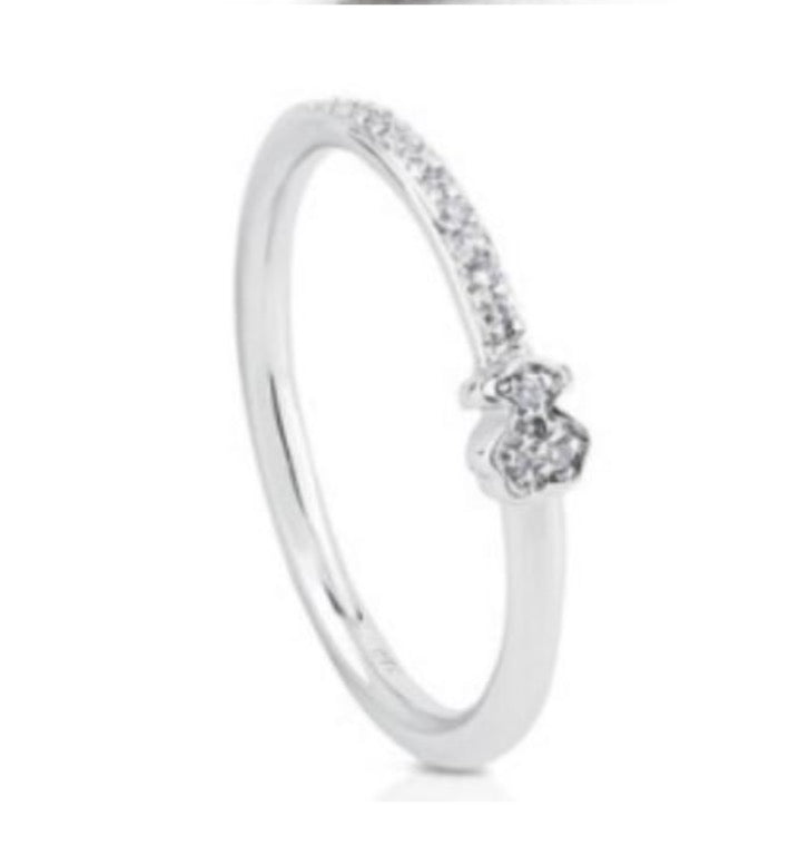 ANILLO OSO CON ZIRCONIAS TALLA 6 Plata s925 ENTREGA INMEDIATA