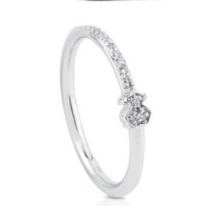 ANILLO OSO CON ZIRCONIAS TALLA 6 Plata s925 ENTREGA INMEDIATA