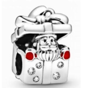 CHARM SEPARADOR REGALO CON SANTA CLAUS Plata s925 ALE