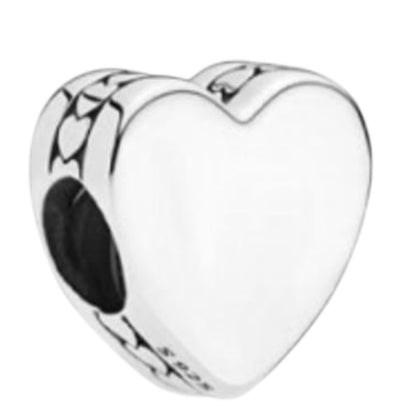 CHARM SEPARADOR CORAZÓN PERSONALIZADO CON FRASE Plata s925 ALE/Recubrimiento en Oro 14k