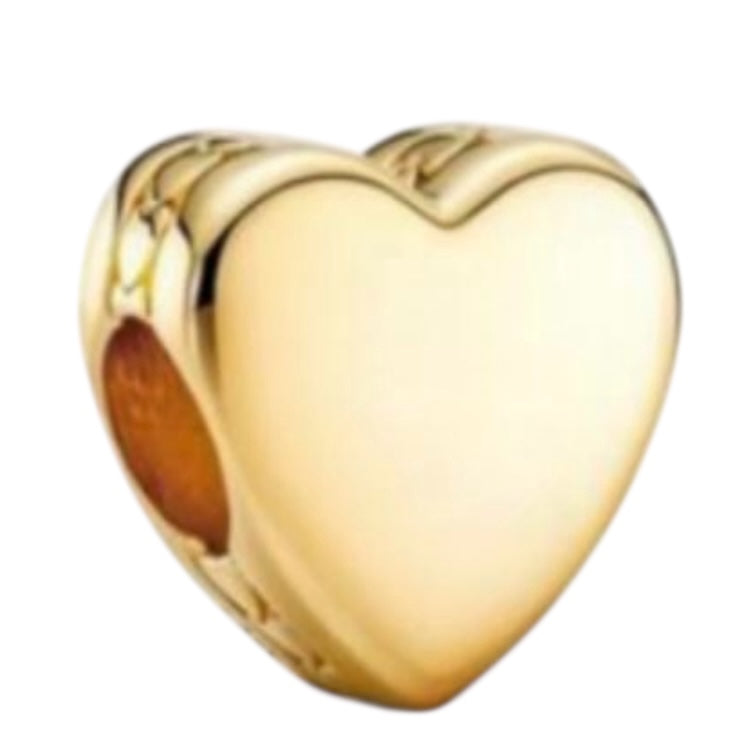 CHARM SEPARADOR CORAZÓN PERSONALIZADO CON FRASE Plata s925 ALE/Recubrimiento en Oro 14k