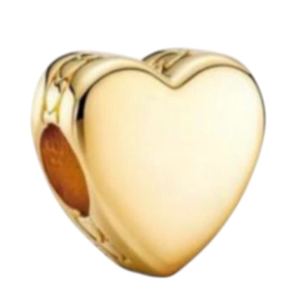 CHARM SEPARADOR CORAZÓN PERSONALIZADO CON FRASE Plata s925 ALE/Recubrimiento en Oro 14k