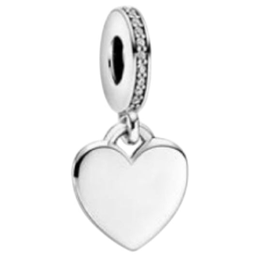 CHARM PERSONALIZADO COLGANTE CORAZÓN Plata s925 ALE/Recubrimiento en Oro 14k