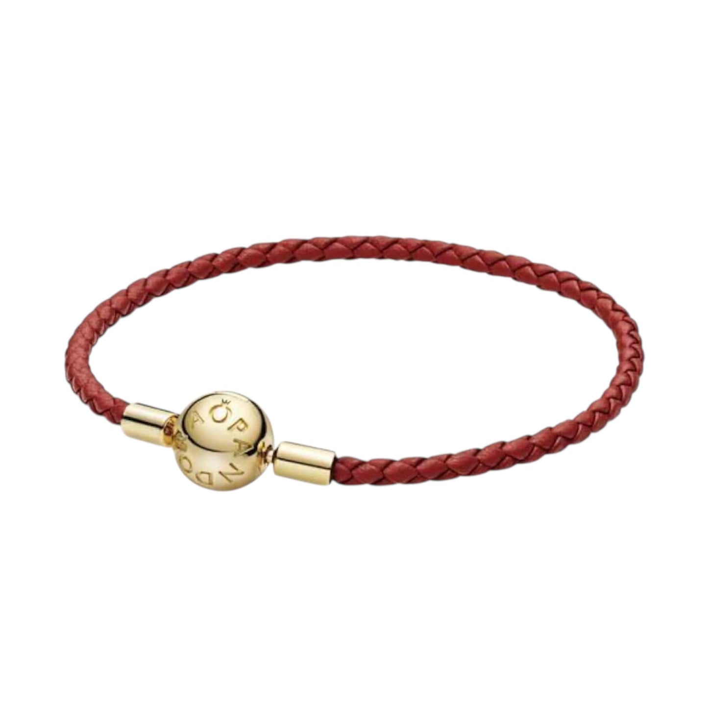 BRAZALETE CUERO ROJO Recubrimiento en Oro 14k